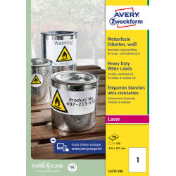 Etiquette Avery Zweckform L4775-100 210x297mm 100 étiquettes