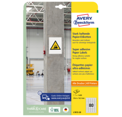 Etiket Avery Zweckform L7872-20 35.6x16.9mm 1600 etiketten