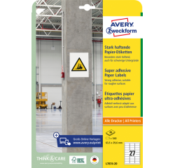 Etiket Avery Zweckform L7874-20 63.5x29.6mm 540 etiketten