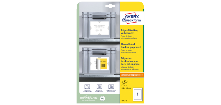 Avery 8003 Positioning Label 220x160mm Printed 5 Labels