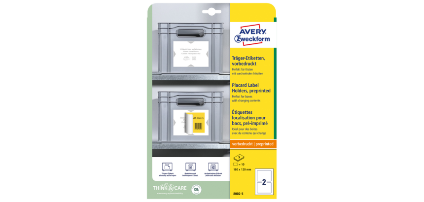 Avery 8001 positioning label 160x120mm printed 10 labels