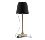 Lampe de table Securit Roma LED rechargeable dimmable noir-or