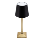 Lampe de table Securit Roma LED rechargeable dimmable noir-or