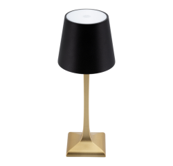 En_lampe de table a led rechargeable rome, or/noir