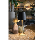 Lampe de table Securit Roma LED rechargeable dimmable noir-or