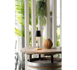 Lampe de table Securit Roma LED rechargeable dimmable noir-or