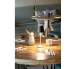 Lampe de table Securit Roma LED rechargeable dimmable noir-or