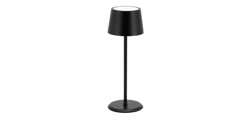 Lampe de table Securit MonteCarlo LED rechargeable dimmable noir