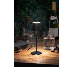 Lampe de table Securit MonteCarlo LED rechargeable dimmable noir