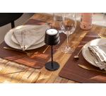 Lampe de table Securit MonteCarlo LED rechargeable dimmable noir