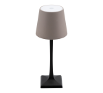 Lampe de table Securit Milano LED rechargeable dimmable taupe-noir