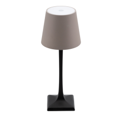 Lampe de table Securit Milano LED rechargeable dimmable taupe-noir