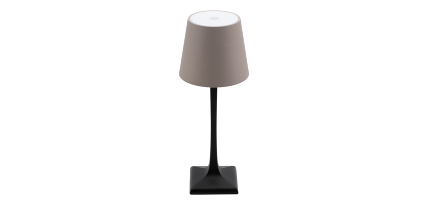 Wiederaufladbare dimmbare Tischlampe Securit Milano LED taupe-schwarz