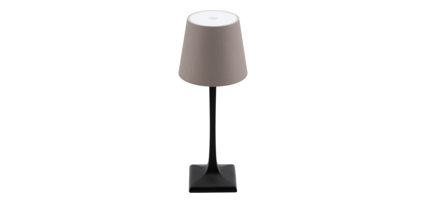 Lampe de table Securit Milano LED rechargeable dimmable taupe-noir