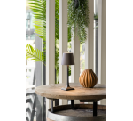 Lampe de table Securit Milano LED rechargeable dimmable taupe-noir