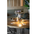 Lampe de table Securit Milano LED rechargeable dimmable taupe-noir