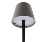 Lampe de table Securit Milano LED rechargeable dimmable taupe-noir