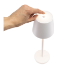 Lampe de table Securit Feline LED rechargeable dimmable blanc