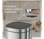 Poubelle Desq Touch 50 litres acier inoxydable argent