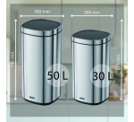 Poubelle Desq Touch 50 litres acier inoxydable argent