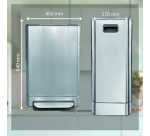 Poubelle à pédale Desq 40 litres acier inoxydable argent