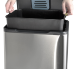 Poubelle à pédale Desq 40 litres acier inoxydable argent