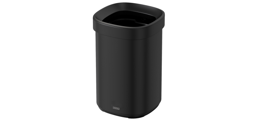 Desq Trash Can Open 20 Liters Black Metal