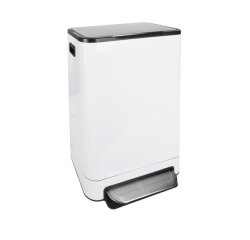 Poubelle à pédale Desq 40 litres acier inoxydable blanc