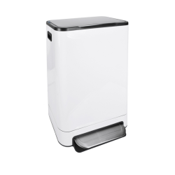 Poubelle à pédale Desq 40 litres acier inoxydable blanc