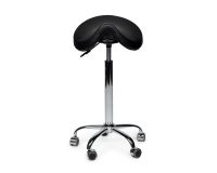 Zadelkruk Office Premium hoog zonder voetring harde wielen zw