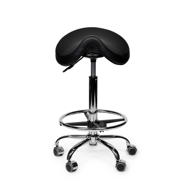 Siège amazone Office Premium standard avec repose-pieds roulette dure noir