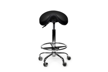 Siège amazone Office Premium standard avec repose-pieds roulette dure noir