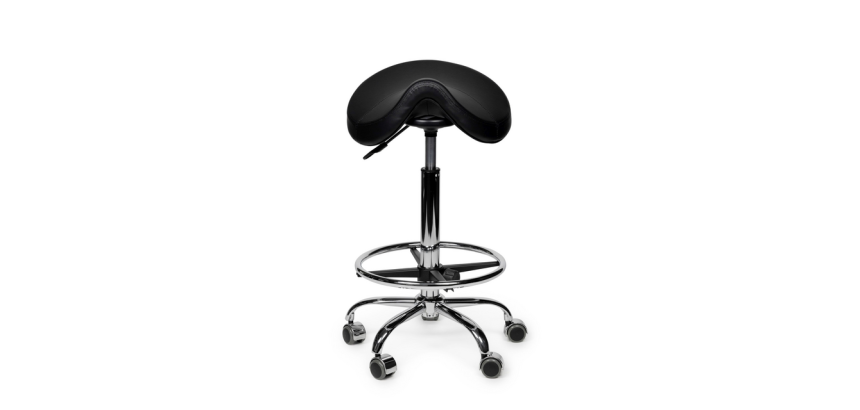 Siège amazone Office Premium standard avec repose-pieds roulette dure noir