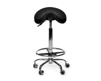 Siège amazone Office Premium haut avec repose-pieds roulette dure noir