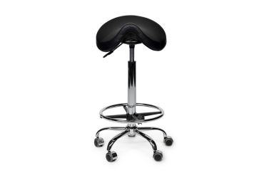 Siège amazone Office Premium haut avec repose-pieds roulette dure noir
