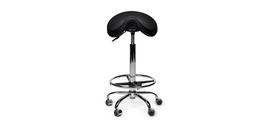 Siège amazone Office Premium haut avec repose-pieds roulette dure noir