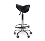 Siège amazone Office Premium haut avec repose-pieds roulette dure noir