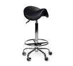 Siège amazone Office Premium haut avec repose-pieds roulette dure noir