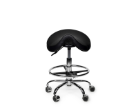 Siège amazone Office Premium bas avec repose-pieds roulette dure noir