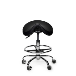 Siège amazone Office Premium bas avec repose-pieds roulette dure noir