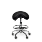 Zadelkruk Office Premium laag met voetring harde wielen zw