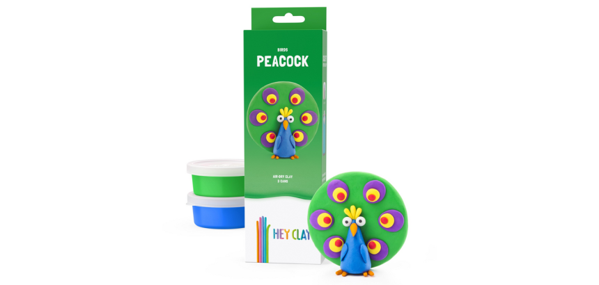 Pâte à modeler Hey Clay Peacock 3 pots