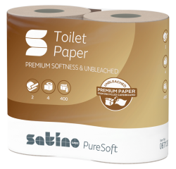 Papier toilette Satino MT1 PureSoft 2 épaisseurs 400 feuilles naturel 067130