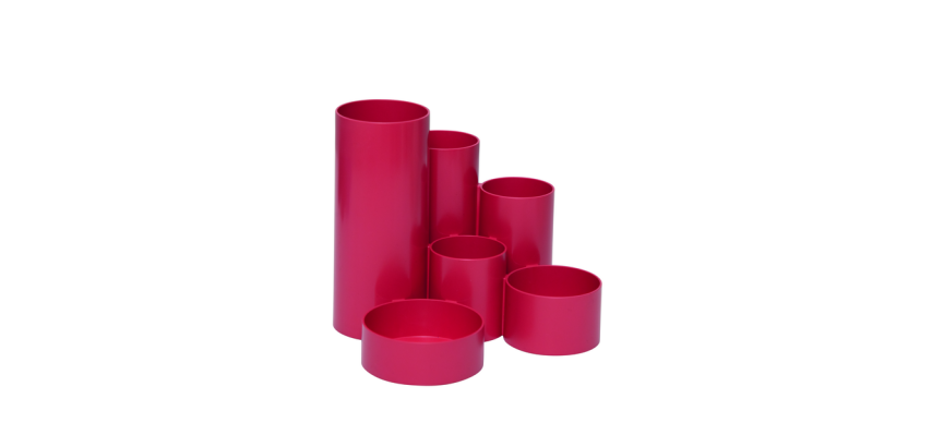 MAULtubo Desk Organizer 6 Compartments Ø150x125mm Red