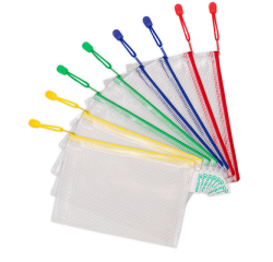 GB_Tarifold pochette à zip, ft A5, paquet de 8 pièces en couleurs assorties