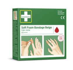 Pansement autoadhésif Cederroth Soft Foam beige 3cmx4,5m