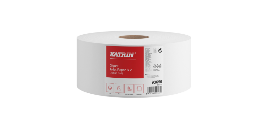 Toilettenpapier Katrin Gigant S Jumbo klein 2-lagig 150m weiß 93656