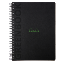 Rhodia greenbook recycled hardcover a4+ 80sh lined mc - black