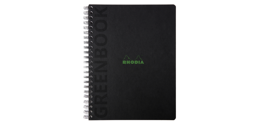 Cahier Rhodia Greenbook recyclé A4+ ligné 160 pages 90g couverture rigide