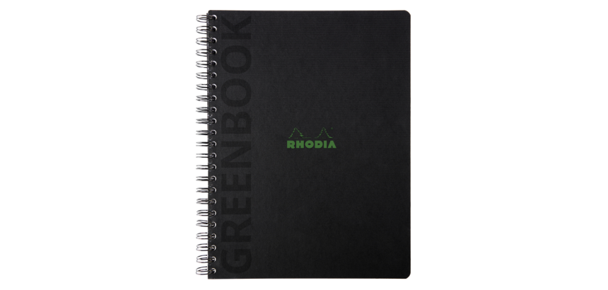 Cahier Rhodia Greenbook recyclé A4+ ligné 160 pages 90g couverture rigide